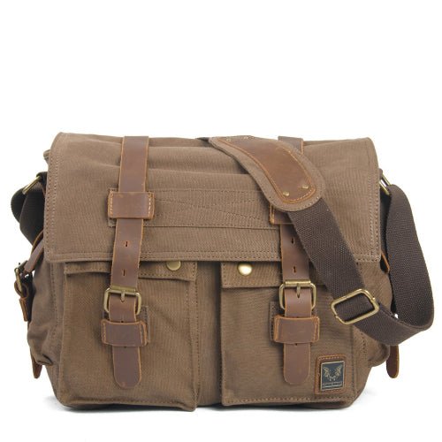 Canvas and Leather Rugged Messenger Bag - More than a backpack