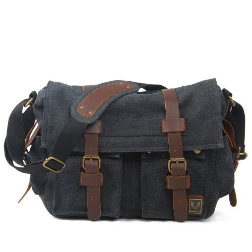 Canvas and Leather Rugged Messenger Bag - More than a backpack