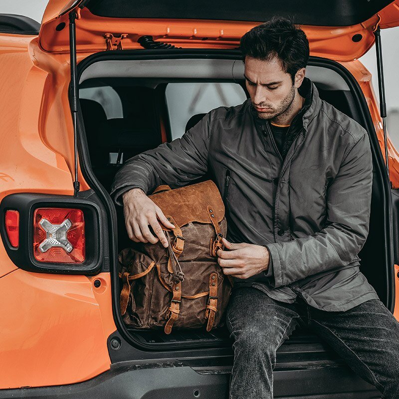 Genuine Leather & Canvas Vintage Backpack - More than a backpack