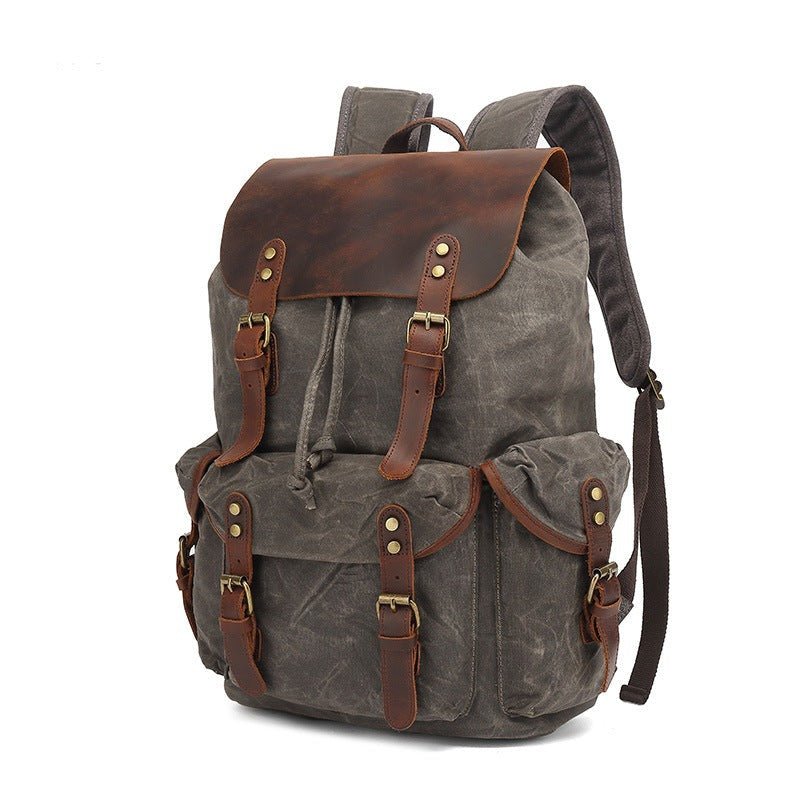 Genuine Leather & Canvas Vintage Backpack - More than a backpack